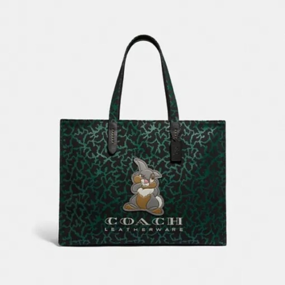 Coach Handbags - Coach Disney Thumper Coach Large Tote Green Black Handbag NWOT